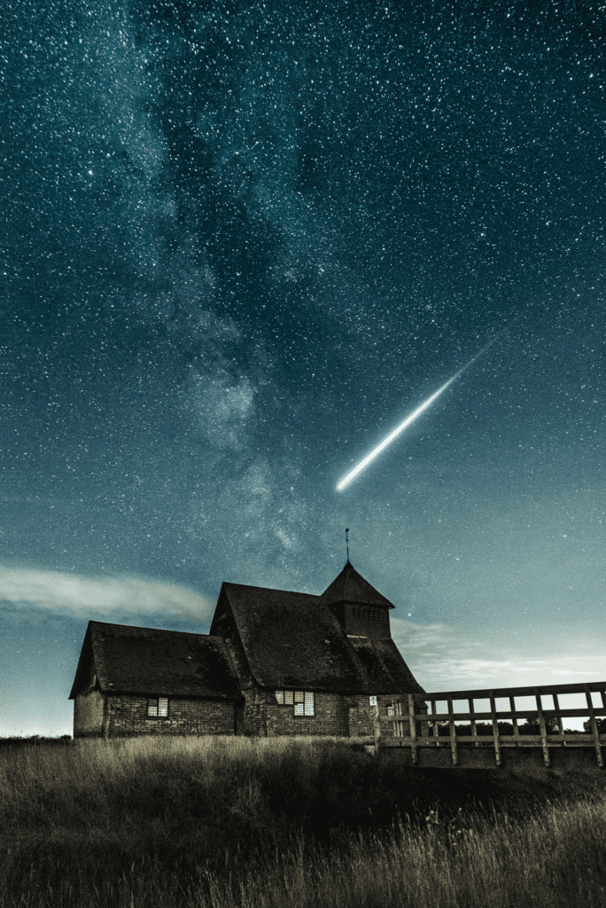 Night sky over the church